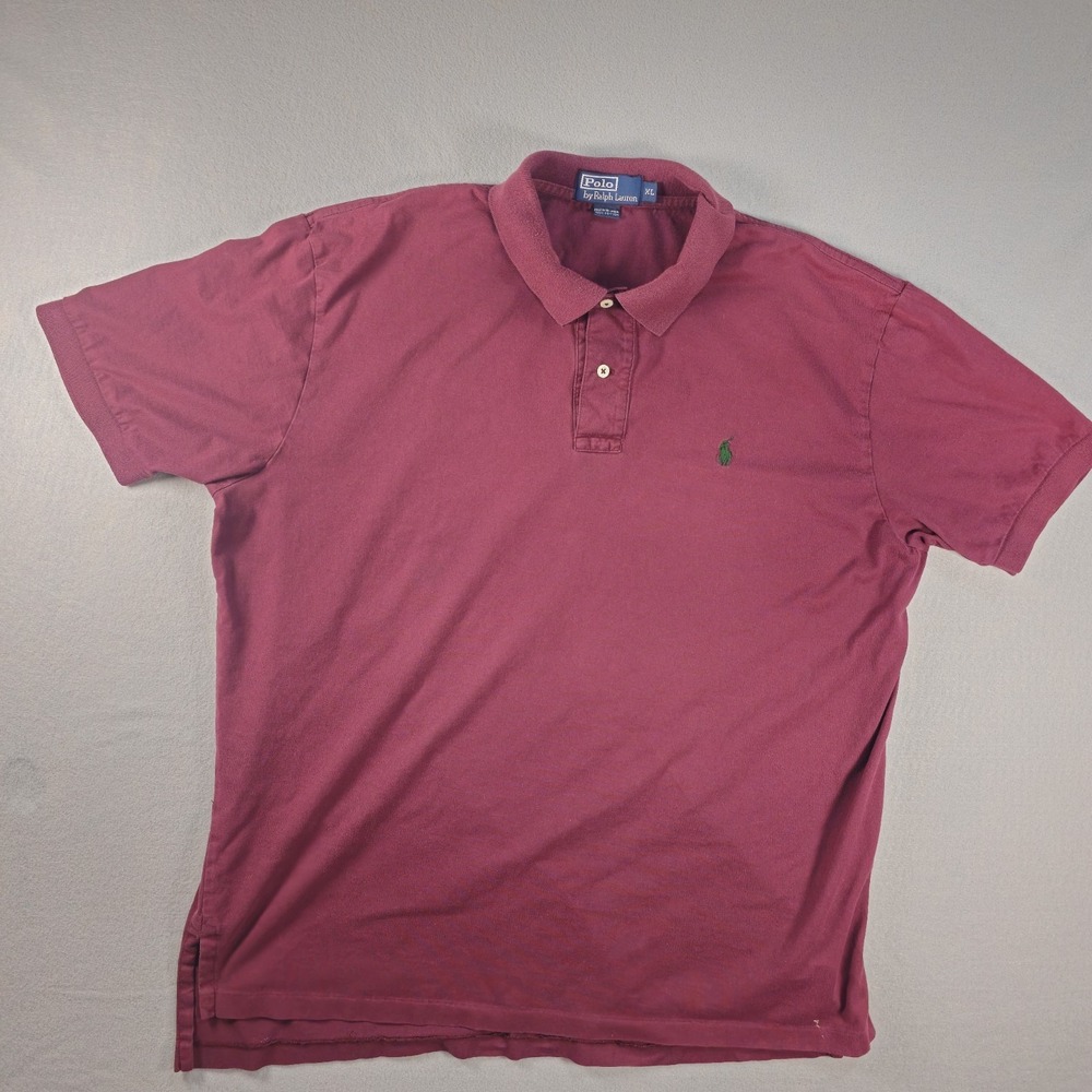 Polo Ralph Lauren Mens XL Burgundy‎ Classic Fit Cotton Pony Logo Polo Shirt